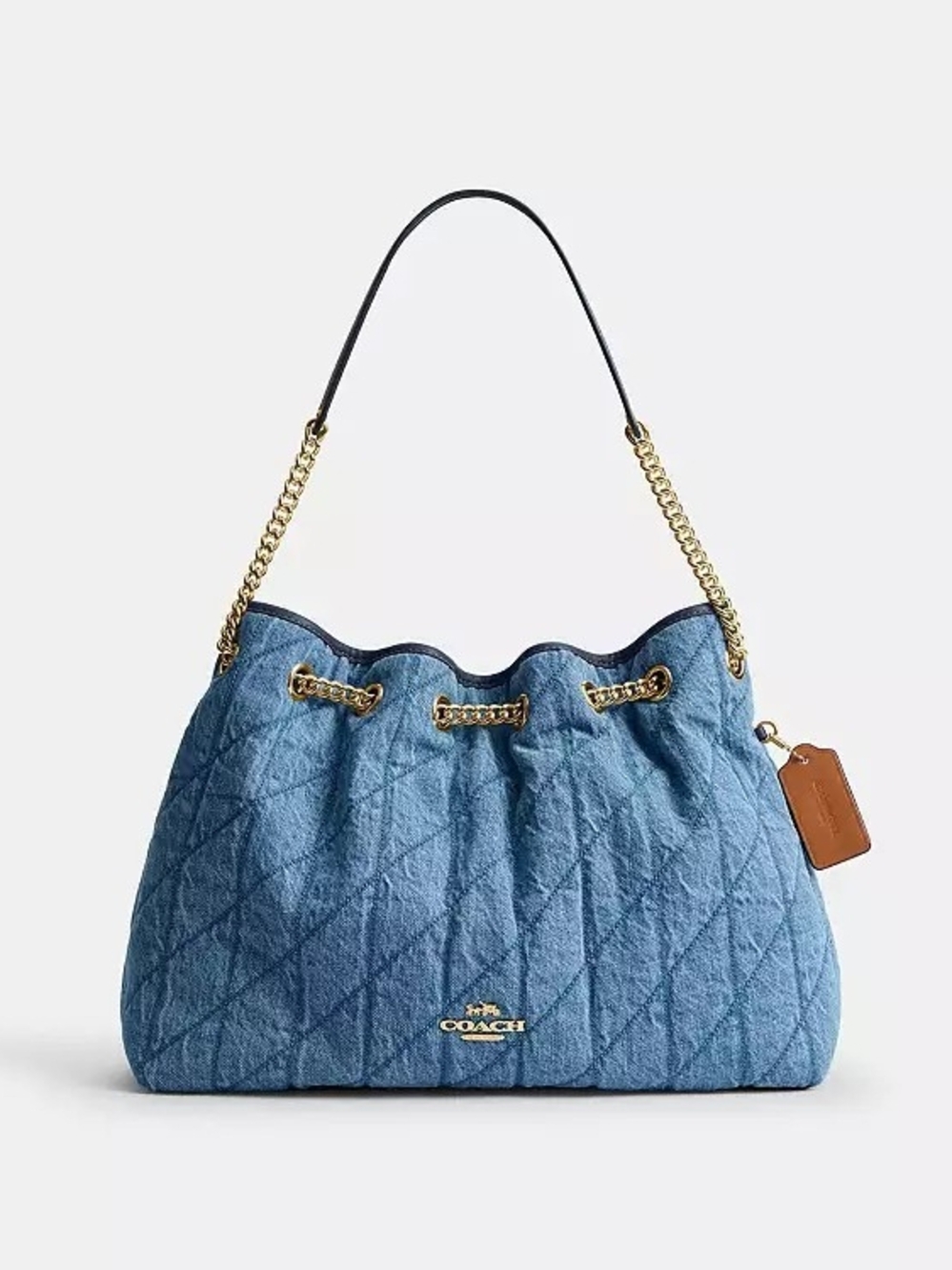 Coach Evelyn Shoulder Bag In Regenerative Cotton With Quilting